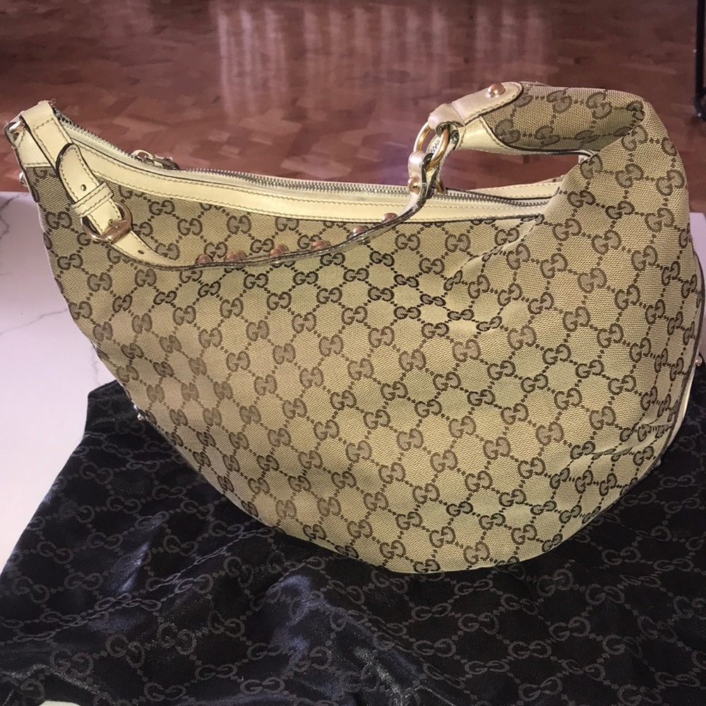 Authentic Gucci Hobo Monogram Hobo Shoulder Bag